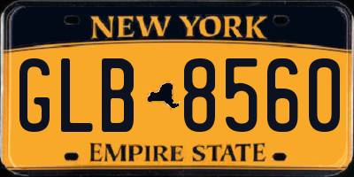 NY license plate GLB8560
