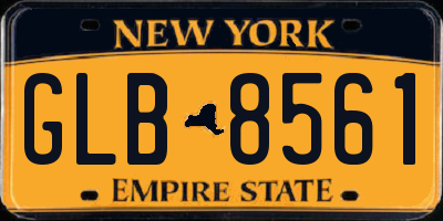 NY license plate GLB8561