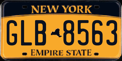 NY license plate GLB8563