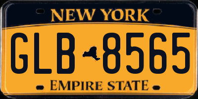NY license plate GLB8565