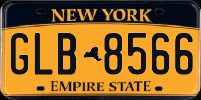 NY license plate GLB8566