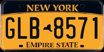 NY license plate GLB8571