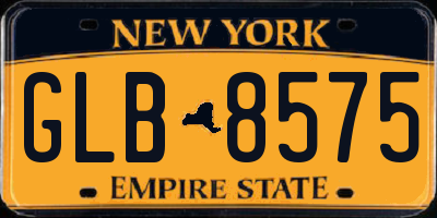 NY license plate GLB8575