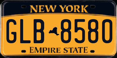NY license plate GLB8580