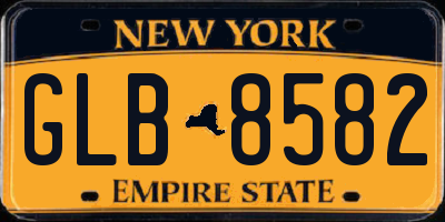 NY license plate GLB8582