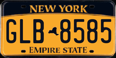 NY license plate GLB8585
