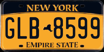 NY license plate GLB8599