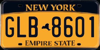 NY license plate GLB8601