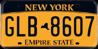 NY license plate GLB8607