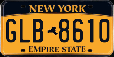 NY license plate GLB8610