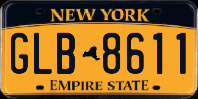 NY license plate GLB8611