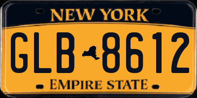 NY license plate GLB8612