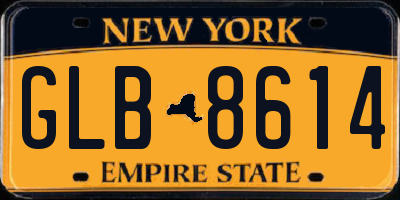 NY license plate GLB8614
