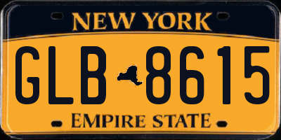 NY license plate GLB8615