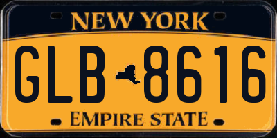 NY license plate GLB8616