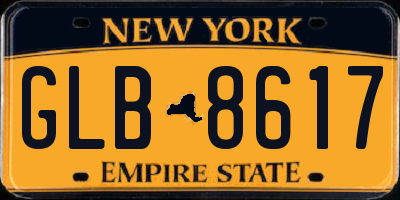 NY license plate GLB8617