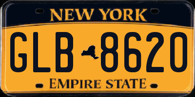 NY license plate GLB8620
