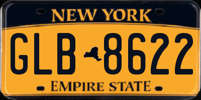 NY license plate GLB8622