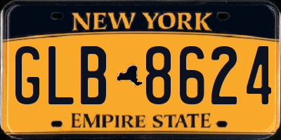 NY license plate GLB8624
