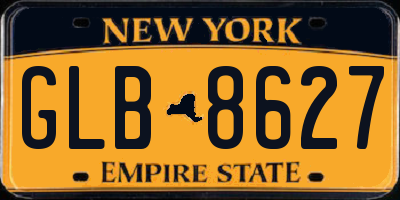 NY license plate GLB8627