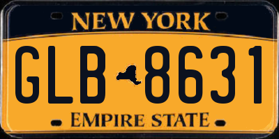 NY license plate GLB8631