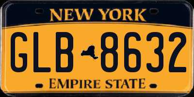 NY license plate GLB8632