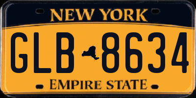 NY license plate GLB8634