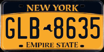 NY license plate GLB8635
