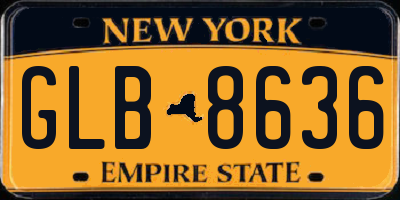 NY license plate GLB8636
