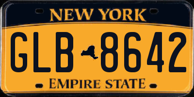 NY license plate GLB8642