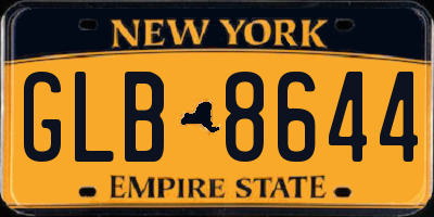 NY license plate GLB8644