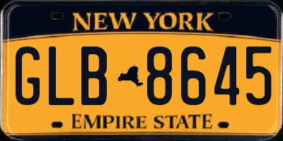 NY license plate GLB8645