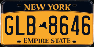 NY license plate GLB8646