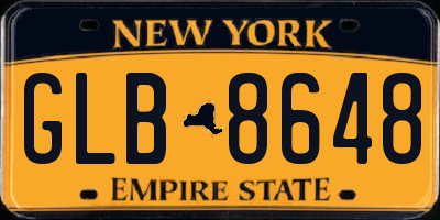 NY license plate GLB8648