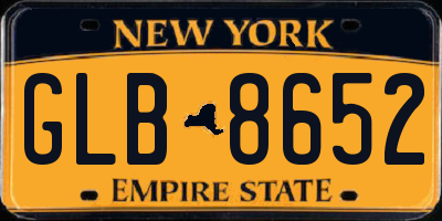 NY license plate GLB8652