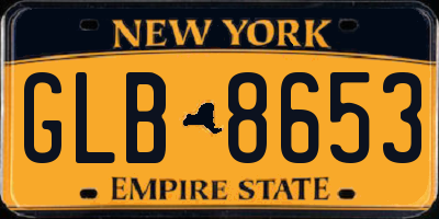 NY license plate GLB8653