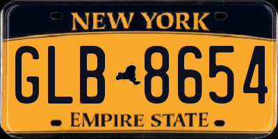 NY license plate GLB8654