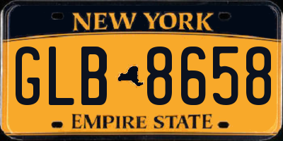 NY license plate GLB8658