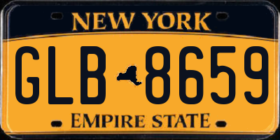NY license plate GLB8659
