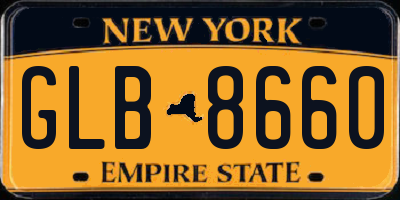 NY license plate GLB8660