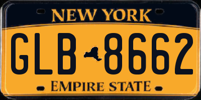 NY license plate GLB8662