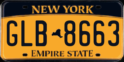 NY license plate GLB8663