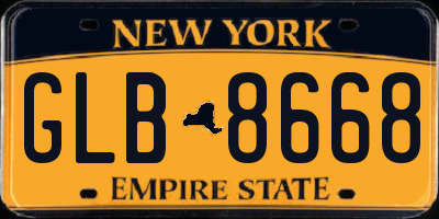 NY license plate GLB8668