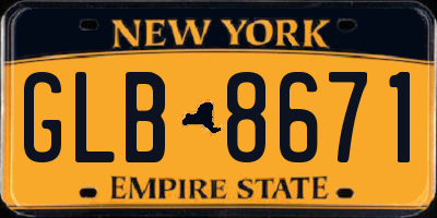 NY license plate GLB8671