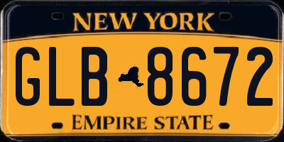 NY license plate GLB8672
