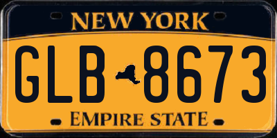 NY license plate GLB8673
