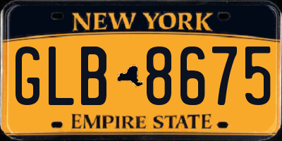 NY license plate GLB8675
