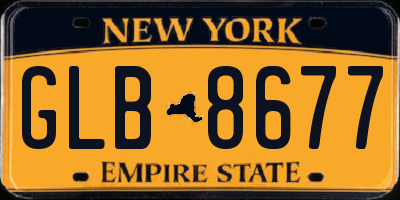 NY license plate GLB8677