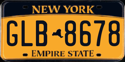 NY license plate GLB8678
