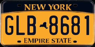 NY license plate GLB8681